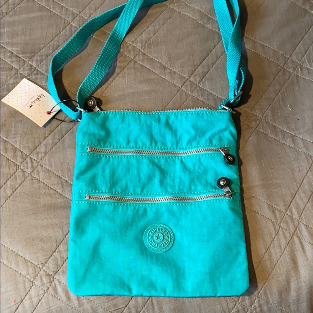 Kipling Keiko crossbody purse cool turquoise new